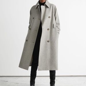 & Other Stories Wool Blend Trench Coat